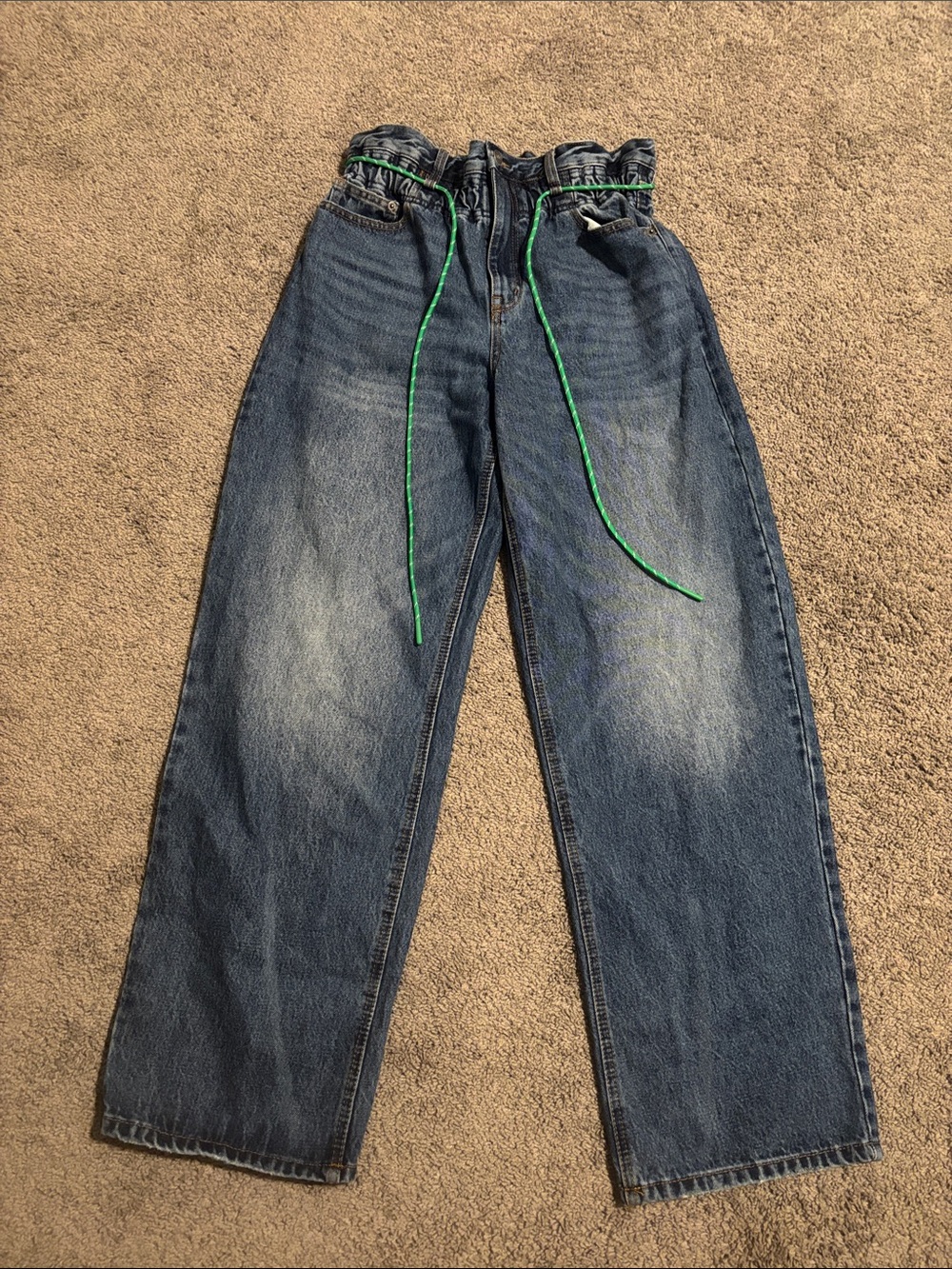 KBB By Kahlana Paper Bag Waisted Barrel Jeans Size 6